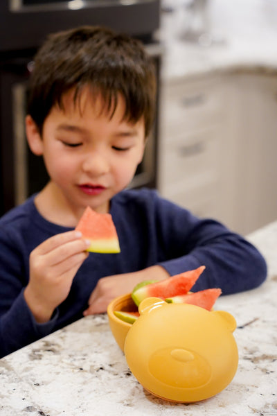 SILICONE BOWL WITH LID - BEAR