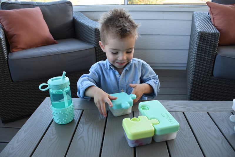 PUZZLE CONTAINER - LIME, BLUE & GREEN