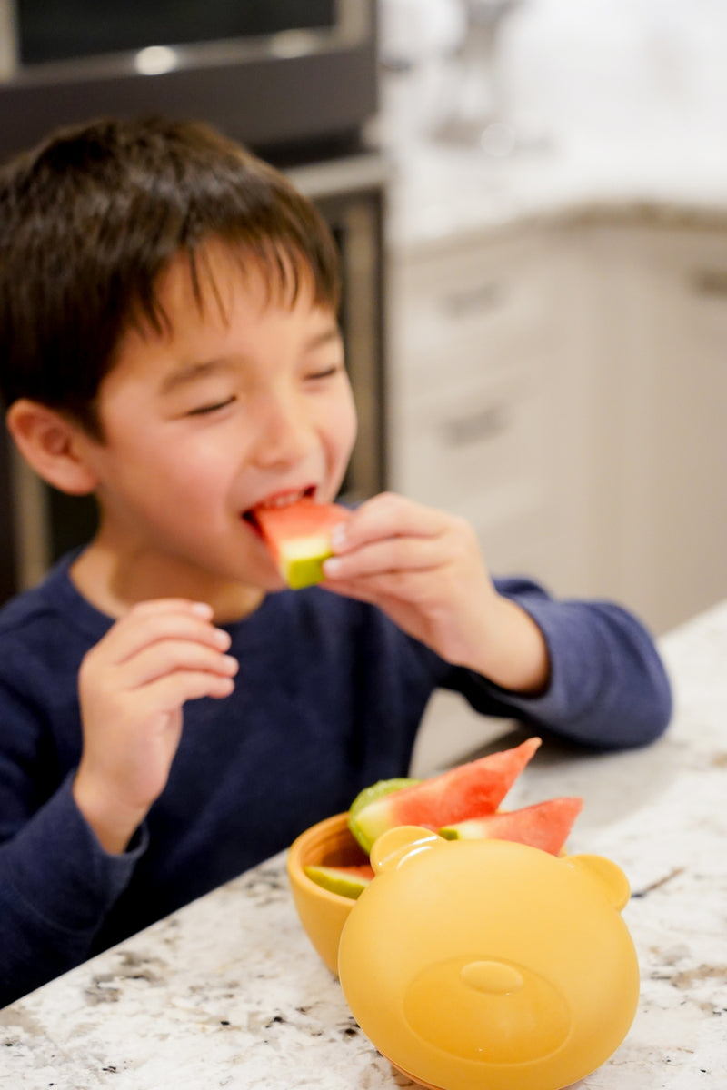 SILICONE BOWL WITH LID - BEAR