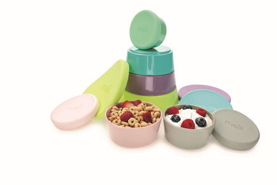 STACKING & NESTING CONTAINERS WITH SILICONE LIDS