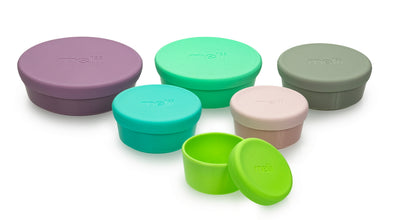 STACKING & NESTING CONTAINERS WITH SILICONE LIDS