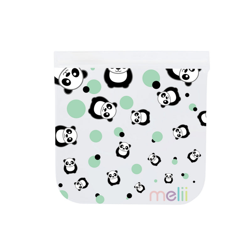 REUSABLE SNACK BAGS W/ ZIP CLOSURE - 4PK - 2 PANDA , 2 BEAR