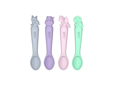 SILICONE SPOONS - 4PC SET - DOG , CAT , UNICORN , DINO