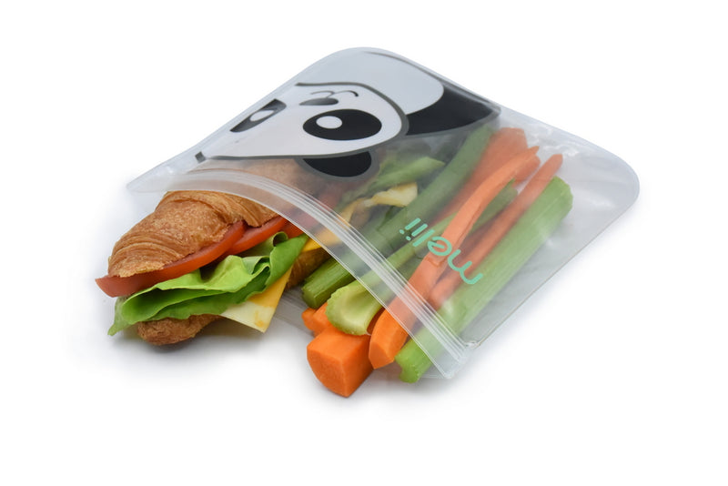 REUSABLE SNACK BAGS W/ ZIP CLOSURE - 4PK - 2 PANDA , 2 BEAR