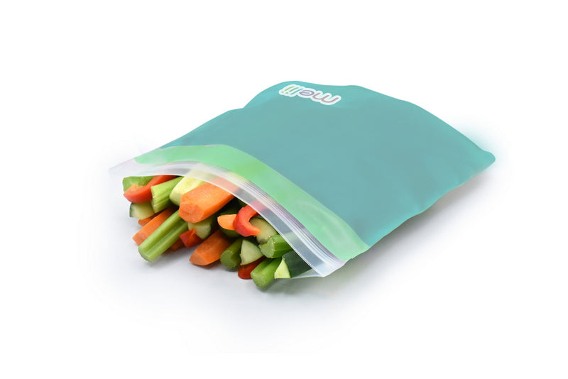 REUSABLE PEVA CONTEMPORARY SNACK BAGS - 6PK