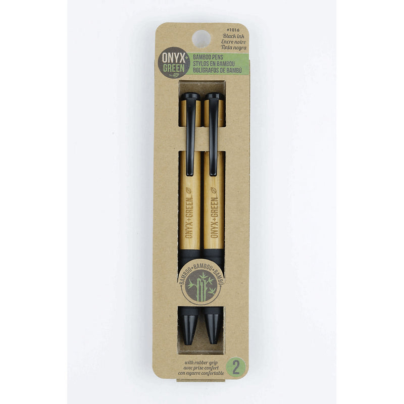 BAMBOO BALL POINT PENS WITH RUBBER GRIP (MEDIUM BLK INK)