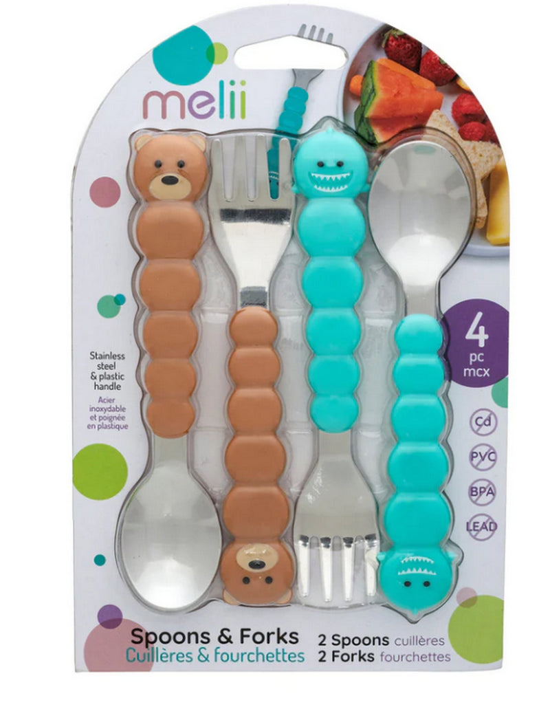 BEAR & SHARK SPOON AND FORK (4PC SET)