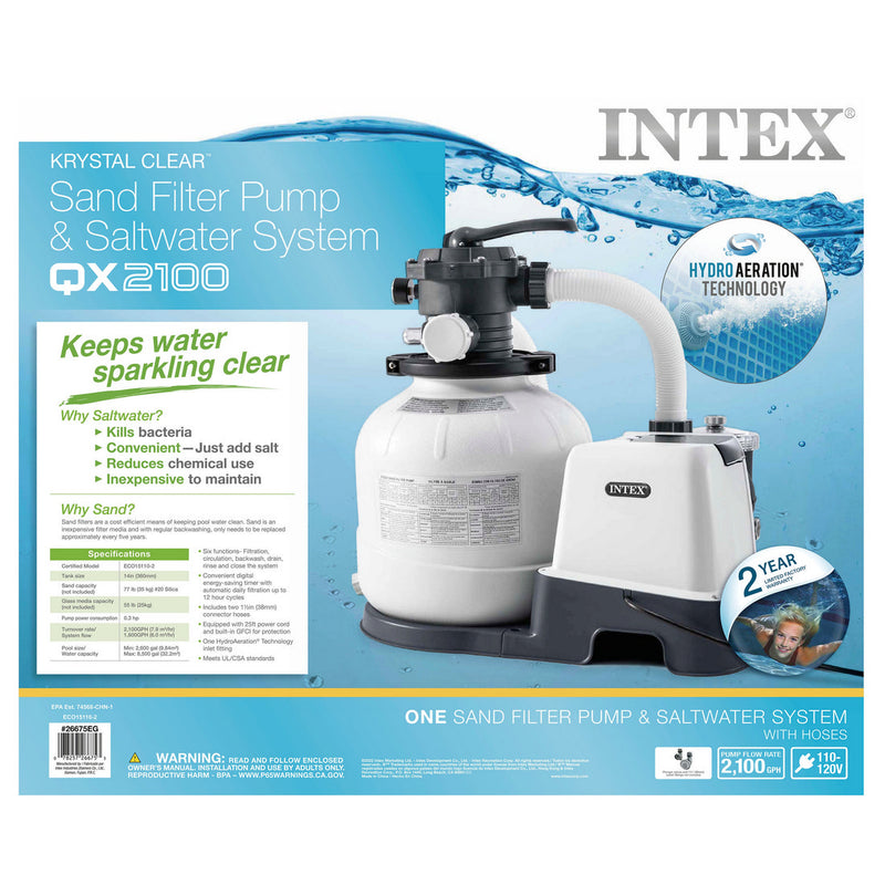 QX2100 SAND FILTER PUMP & SALTWATER SYSTEM (110V)