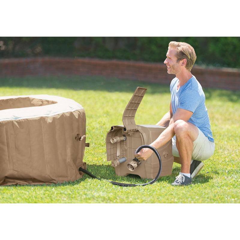 6-PERSON SAHARA TAN ROUND BUBBLE SPA SET