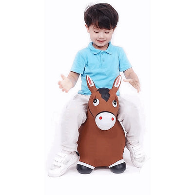 POP HOP! INFLATABLE BROWN BOUNCING HORSE