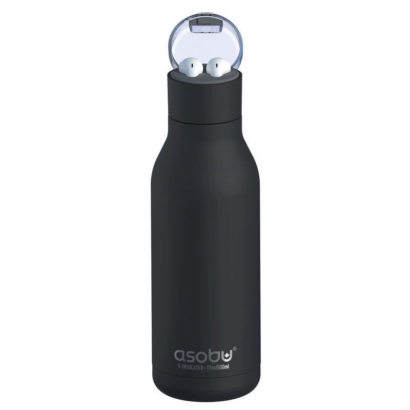 WIRELESS HEADPHONES WATER BOTTLE (BLACK)