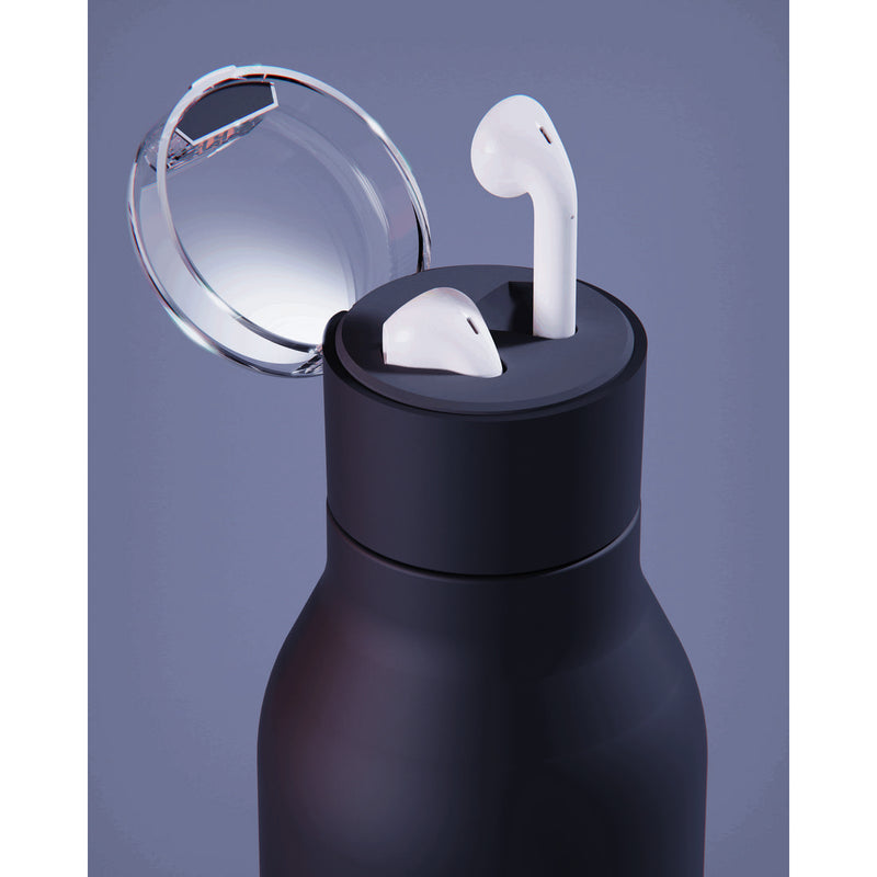 WIRELESS HEADPHONES WATER BOTTLE (BLACK)