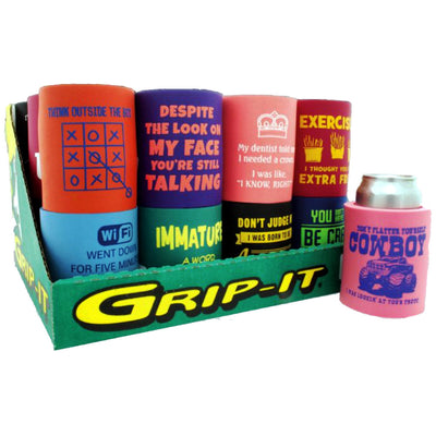 CD - GRIP-IT NOVELTY SAYINGS HI DENSITY FOAM CAN COOLER