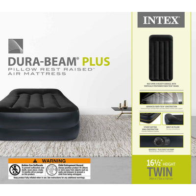 TWIN PILLOW REST RAISED AIRBED WITH FIBER-TECH RP